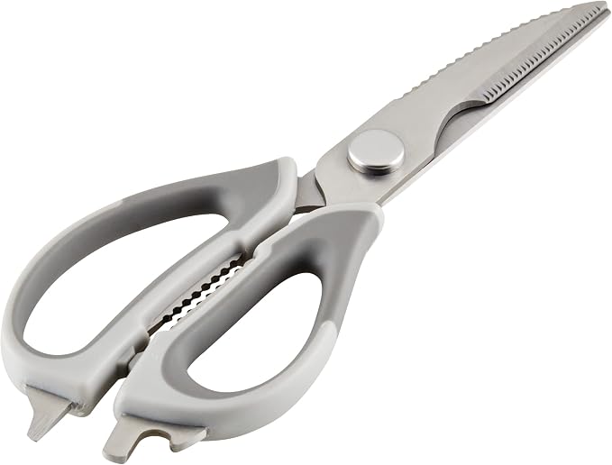 Rachael Ray Professional Multi Shear Kitchen Scissors with Herb Stripper and Sheath, 2 Piece, Gray