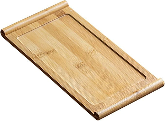 Bamboo Serving Tea Tray Book Scroll Japanese-Style Kung Fu Tea Table Rectangular Tea Accessories (M)