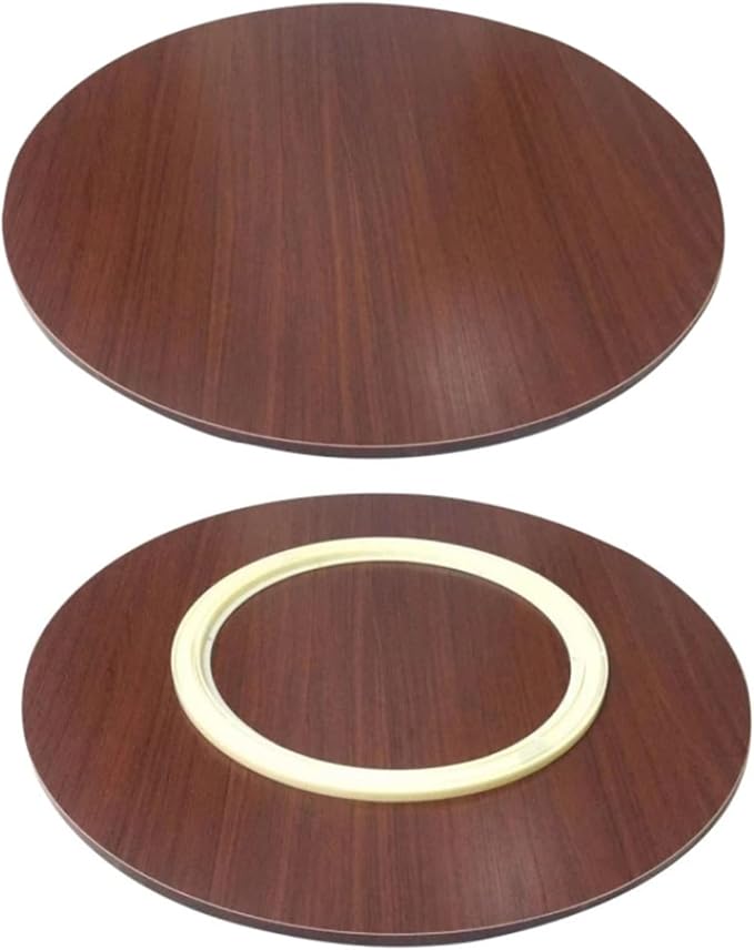 Kitchen Lazy Susan Large Wood Turntable For Round Table - Swivel Serving Tray - 360 ° Flexible Rotation For Easy Share All Foods, One Piece With Bearing, No Need To Install (Color : Red-brown, Size