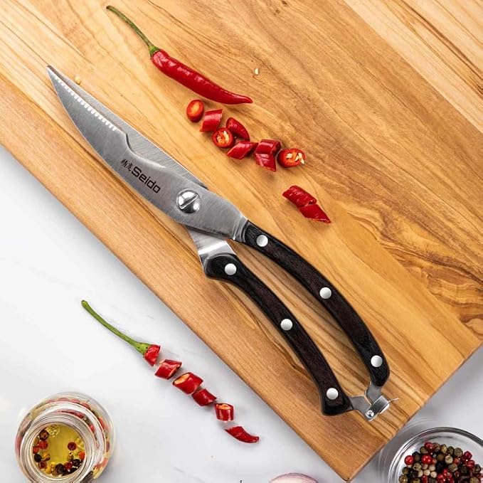 Seido Knives Professional 4" Kitchen Scissors – High-Carbon Stainless Steel Precision Cutting
