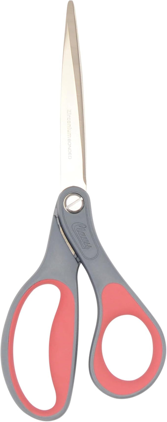 Clauss Industrial Heavy-Duty Zirconium Bonded Scissors, Ergonomic Overmolded Handle, Precision-Ground Blades, 10-Inch