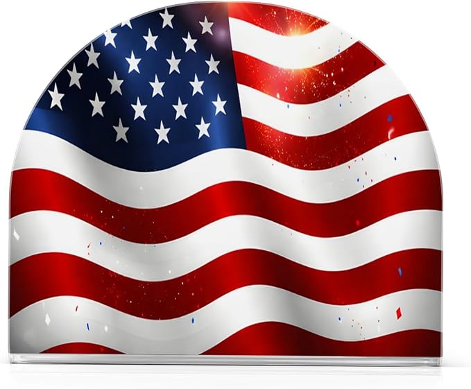 Independence Day Bright American Flag Napkin Holder for Tables Paper Cocktail Napkin Holders for Kitchen and Dinning, Acrylic Dinner Napkin Dispenser for Restaurant Home Decor Bar Accessories 2 Pack