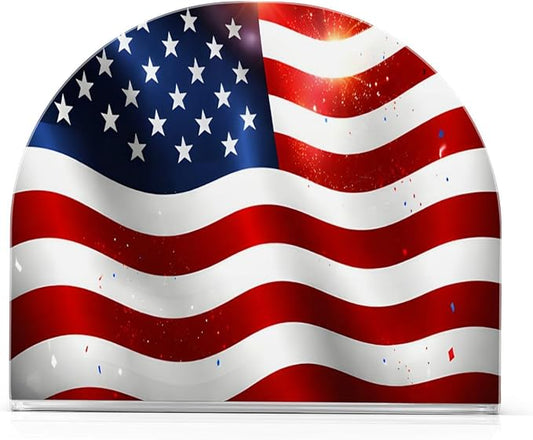 Independence Day Bright American Flag Napkin Holder for Tables Paper Cocktail Napkin Holders for Kitchen and Dinning, Acrylic Dinner Napkin Dispenser for Restaurant Home Decor Bar Accessories 1 Pack