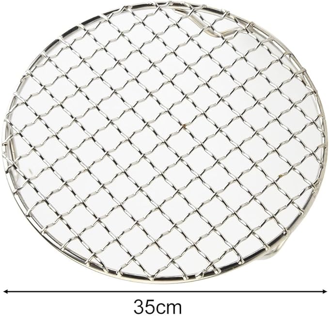 Stainless Steel Round Cooling Rack Wire Baking Grill Sheet Rack with 3 Legs for Pies Cakes Biscuits Pizza Barbecue Grilling Drying Steaming Draining Water Kitchen Tools Silver(35cm)