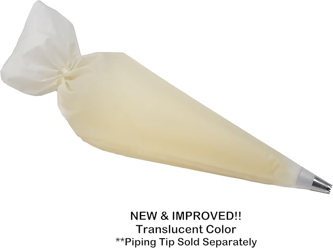 Ateco Compostable and Disposable Piping and Cake Decorating Bags, 12" - Pack of 100, Biodegradable Translucent