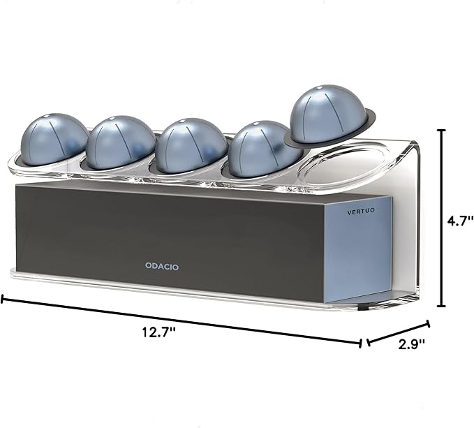 GALVANOX Wall Mounted Organizer for Nespresso Vertuo Pods, Easy-access Acrylic Holder for Original Vertuoline Box and 5 Coffee Pods (5 pods + 1 box)