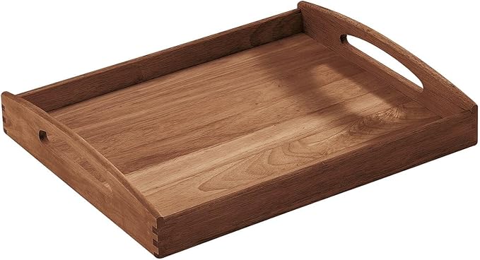 Zassenhaus Acacia Wood Serving Tray Breakfast Tray 17" x 14" x 2.75"