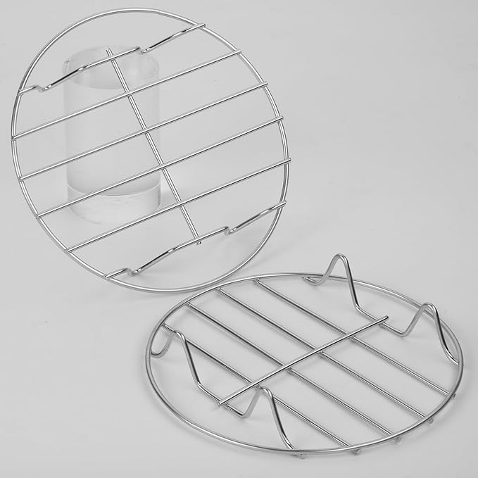 1 PC 5.9 Inch Round Cooking Rack, Stainless Steel Baking Cooling Steaming Grilling Rack, Fits Air Fryer Stockpot Pressure Cooker Round Cake Pan, Oven & Dishwasher Safe