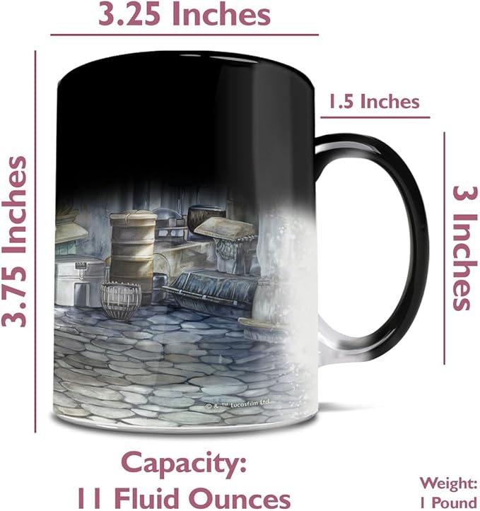 Morphing Mugs Star Wars – The Mandalorian – A Welcome Sight - Thomas Kinkade Studios – One 11 oz Color Changing Ceramic Mug – Image Revealed When HOT Liquid Is Added! MMUG1661