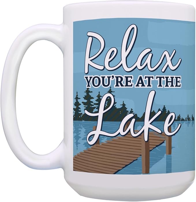 ThisWear Lake Themed Gifts Relax You're at the Lake Mug Set
