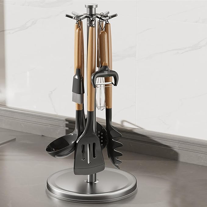 Tableware Storage Rack - 360 Degree Kitchen Countertop Utensil Holder, Kitchen Flatware Organizer Holder | Countertop Tableware Organizer, No Drilling Kitchen Flatware Organizer Rack For Spatulas