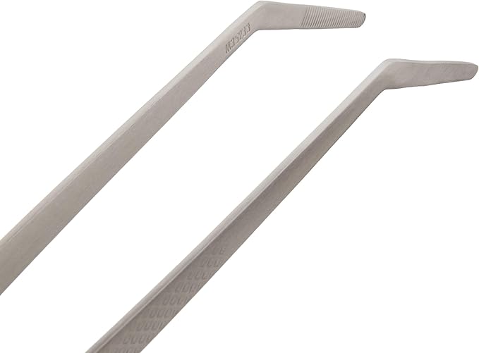 Mercer Culinary 18-8 Stainless Steel Precision Plus Chef Plating Tong, Curved Tip, 11-3/4 Inch
