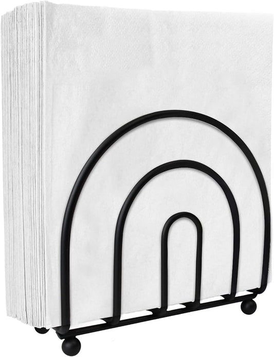 Blue Donuts Classic Arc Collection Napkin Holder – Napkin Holders for Tables, Farmhouse Napkins Holder, Dining Table Napkin Holders for Kitchen, Black