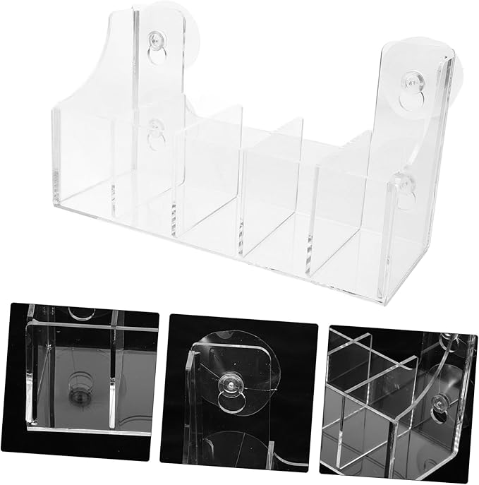 Happyyami Clear Acrylic Cup Rack Versatile Drink Can and Snack Organizer for Fridge Door Storage for Home and Convenience Stores Easy Installation Compartment Design