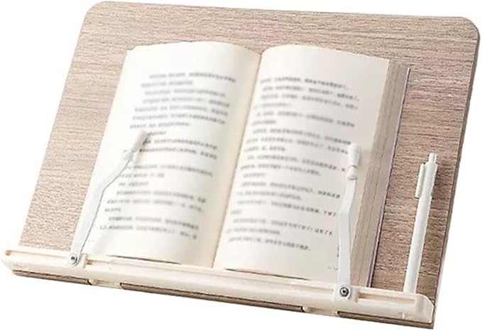 Book Stand Book Holder Tray Wooden Book Stand Adjustable Desktop Simple Reading Stand Convenient and Practical Music Score Stand Cookbook Stand for Kitchen (Size : L)