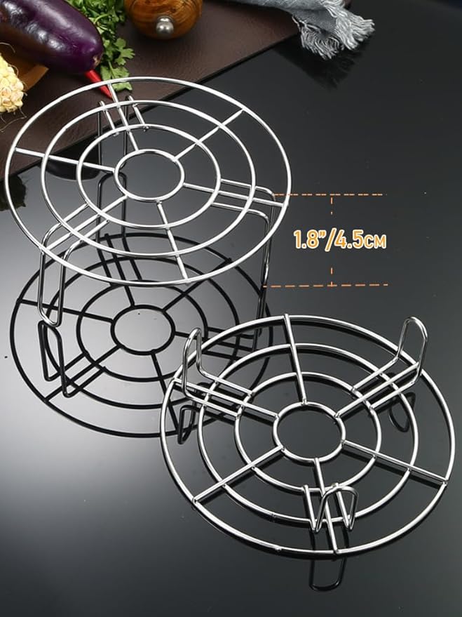 Wire Baking Rack for Airfryer/Oven/Sheet Pan with Legs Dia 8.7" Round Cooling Cooking Rack 304 Stainless Steel Barbecue Rack/Carbon Baking Net/Grill/Pan Grate(Height 1.8",8.7"/22cm)