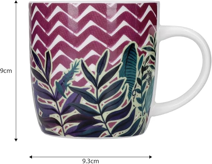 KitchenCraft KCMBAREXFL4PC Coffee Mug Set, Porcelain