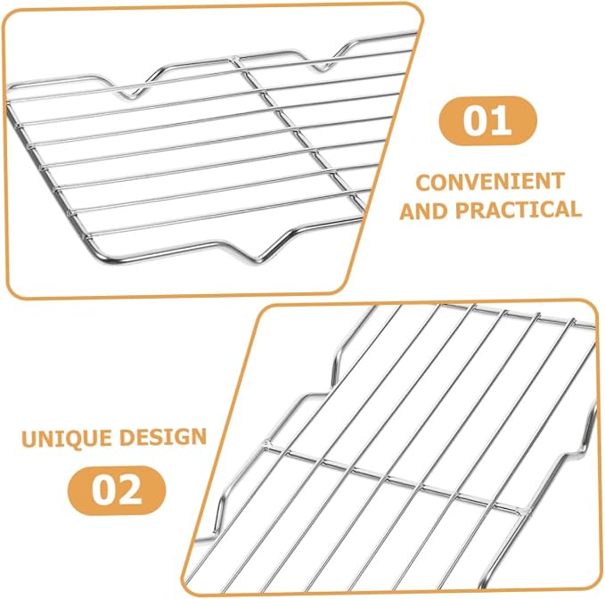 ABOOFAN Stainless Steel Cooling Rack Grilling Rack for Meat Vegetables and More Easy to Clean Baking Rack for Roasting and Cooking