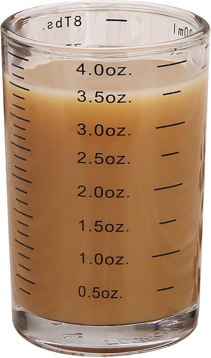 Measuring Cup Shot Glass 3 Ounce/90ML Liquid Heavy High Espresso Glass Cup Black Line (Black)