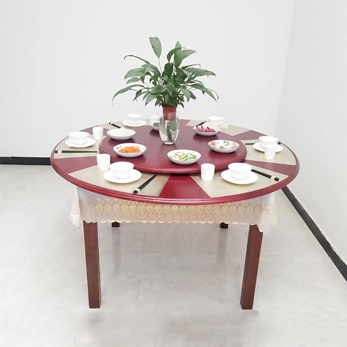 LIGUOYI Round Wood Lazy Susan Turntable Diameter 70cm 80cm 90cm, Thickness 1.6cm, Handmade Wooden Turntable, Smooth Edge, Waterproof, Wood Serving Tray for Kitchen Pantry Countertop Table
