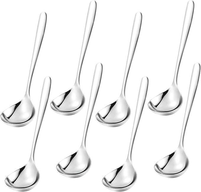 8 Pack Small Ladle Soup Ladle, 8 Inch SUS 304 Stainless Steel Sauce Ladle, Gravy Ladle for Serving Soup Sauces, Dishwasher Safe