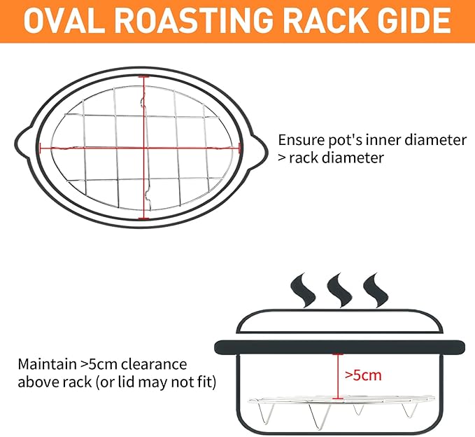 TamBee 9.8 Inch Oval Cookie Cooling Rack, 304 Stainless Steel Thickened Cooling Rack, 0.8 Inch Height Heavy Duty Cookware for Baking, Cooking & Food Cooling, 1 Piece