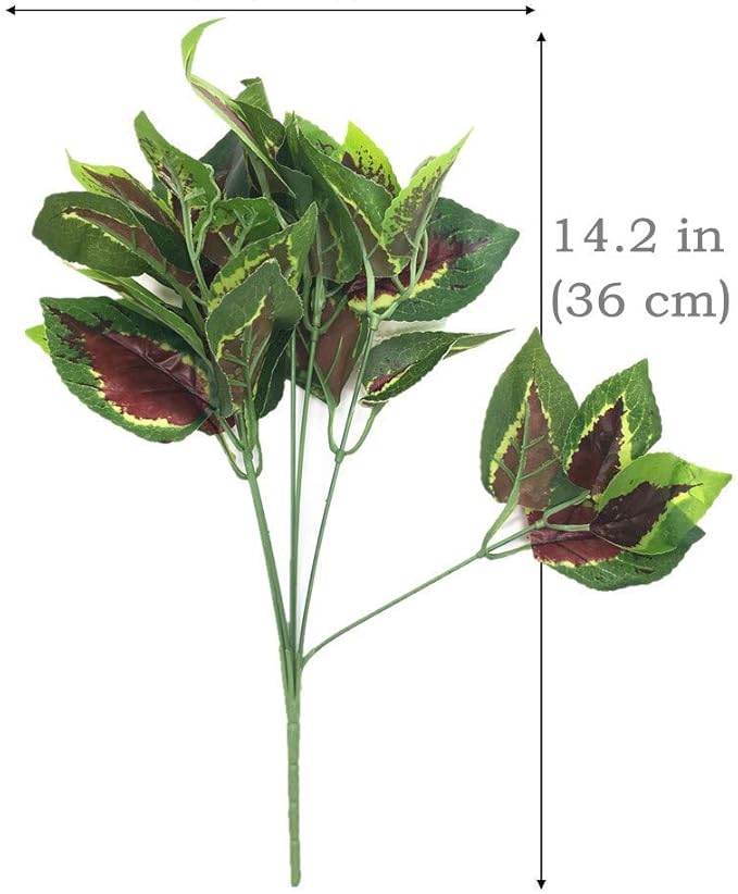 CATTREE Artificial Shrubs, Plastic Plants Heart Grass Fake Green Bushes Greenery Leaves Wedding Indoor Outdoor Home Garden Verandah Office Table Centerpieces Arrangements Decoration 4 pcs