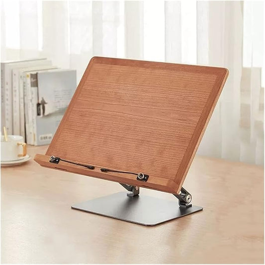 Book Stand Book Holder Tray Wooden Lifting Reading Frame Desktop Flat Reading Painting Book Stand Book Holder, Cherry/Walnut Cookbook Stand for Kitchen (Color : A)