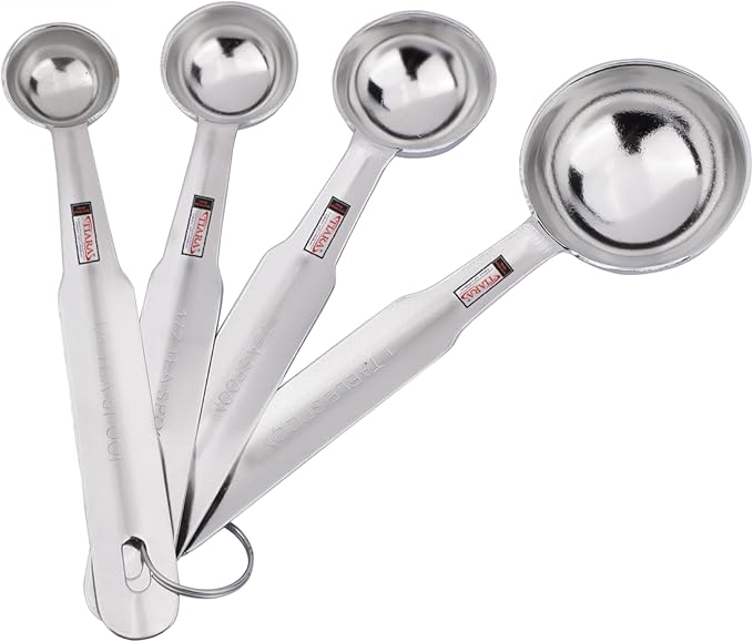 TIARA Atom Measuring Spoon Set 4Pc Kitchen Tools Steel (Measuring Spoon)