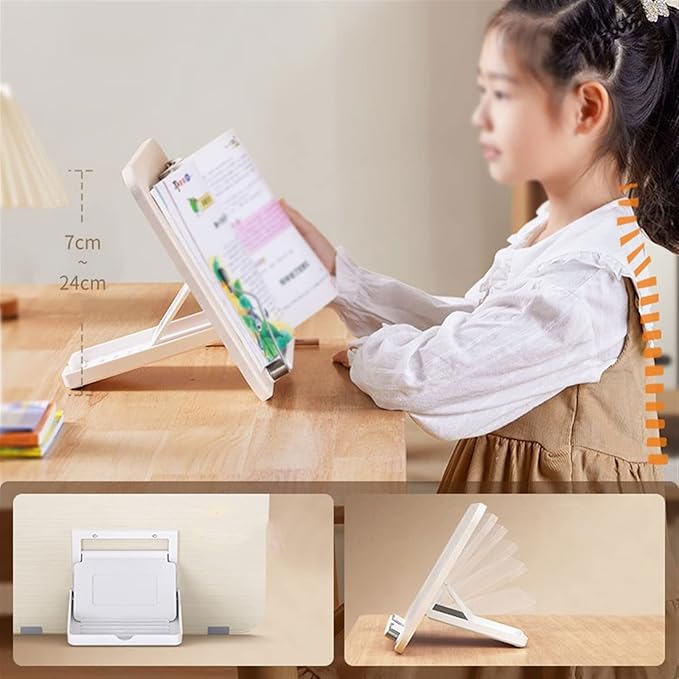 Book Stand Book Holder Tray Desktop Reading Bracket Simple Book Holder Multi-Functional Wooden Bookstand Bookshelf Cookbook Stand for Kitchen (Size : M)