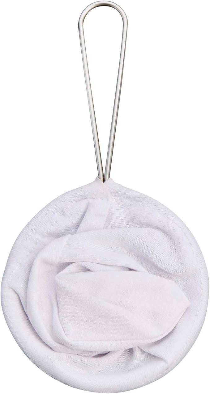 Fino Reusable Cloth Coffee Filter, Cotton-Poly Flannel Fabric with Stainless Steel Frame