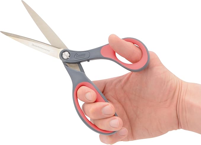 Clauss Industrial Heavy-Duty Zirconium Bonded Scissors, Ergonomic Overmolded Handle, Precision-Ground Blades, 9-Inch