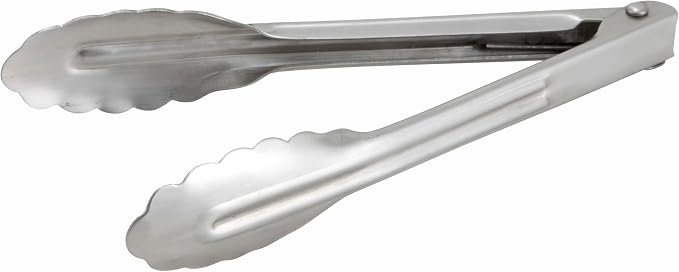 Winco Coiled Spring Heavyweight Stainless Steel Utility Tong, 7-Inch