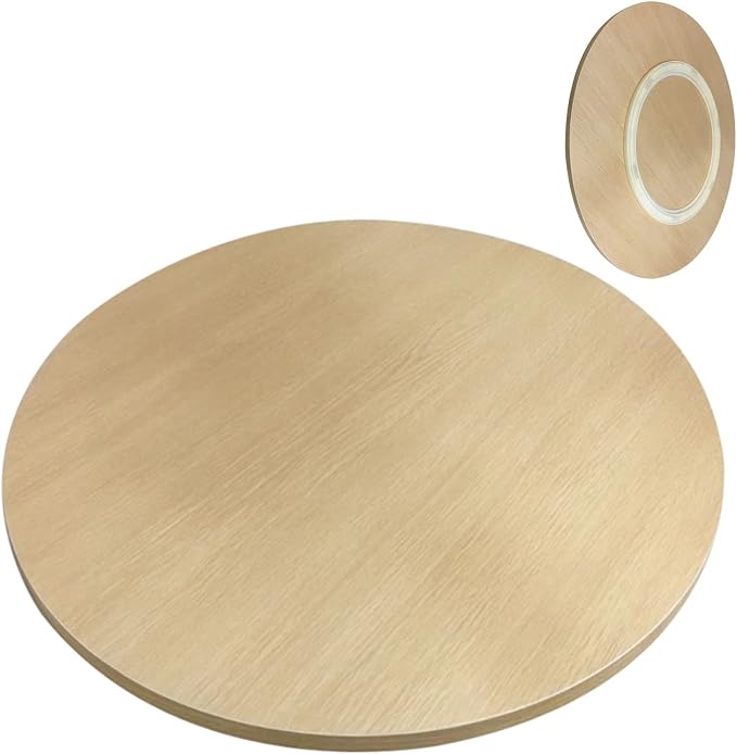 Lazy Susan Large Wooden Turntable Round 20in-39in, Manual Rotating Turntable - Wooden Lazy Susans Swivel Serving Tray - For Kitchen Dining Table Swivel Plate, Easy To Clean (Color : Wood, Size : Ø60