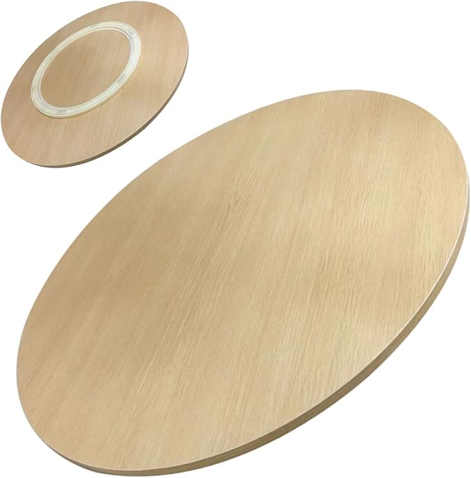 Wooden Lazy Susan Turntable For Round Table - Wooden Rotating Serving Tray, Smooth Surface, Easy To Clean, Round Dining Table Swivel Plate, 360 ° Rotation, Easy To Share All Food (Color : Wood, Size