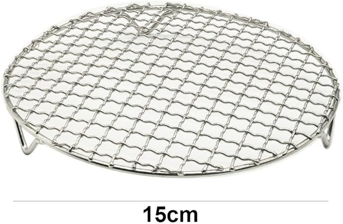 2Pcs Round Stainless Steel Cooling Rack For Baking Sheet Roasting Steaming And BBQ With Strong Support And Rust Resistant Finish For Long Term Use(15cm)