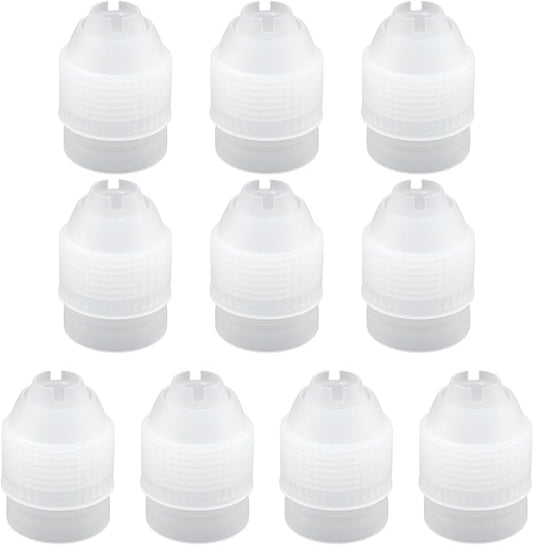 10 Pack Piping Bag Couplers for Icing Nozzles, Large Couplers for Piping Bags, Transparent - Large Sized