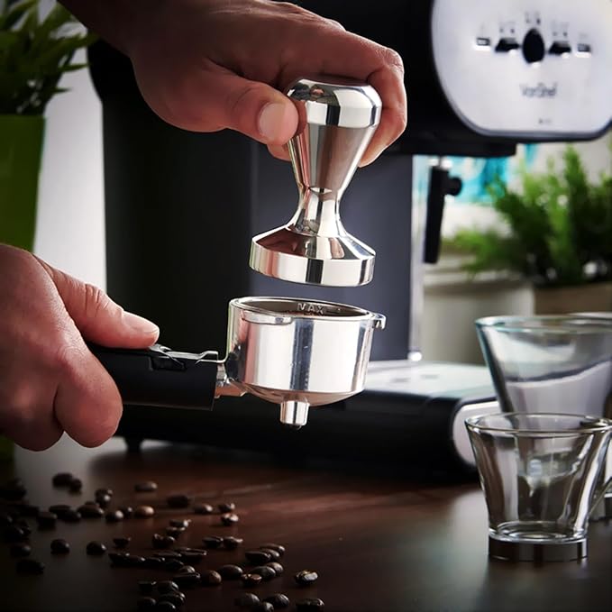 Coffee Tamper Press Stainless Steel Chromed