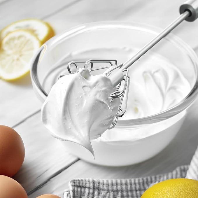 OOKUU Stainless Steel Egg Whisk, Whizzy Whisk, Semi Automatic Wisk Blender for Home - Versatile Tool for Egg Beater, Hand Push Blender, for Blending, Beating & Stirring (2Pack 12in)
