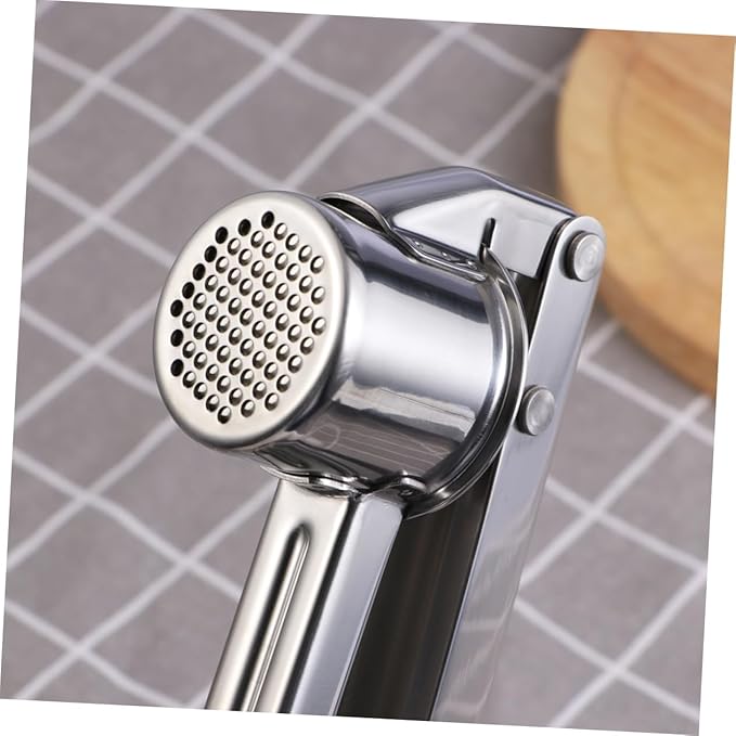 Garlic Press Garlic Ricer Ginger Crusher Easy Cleaning Stainless Steel Long Handle