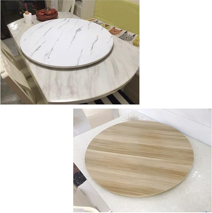 Wooden Turntable Large Dining Table Lazy Susan Turntable Round Ø 50cm-100cm - Kitchen Rotating Serving Plate, With Bearings, Stable, No Tilt, 360° Rotating Tray For Serving Food (Color : Red-brown,