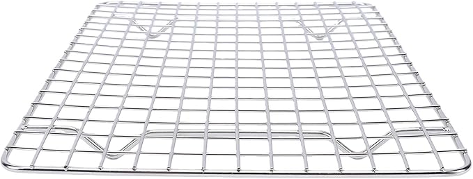 VINGVO Stainless Steel Cooling Rack, Wire Cookies Baking Drying Rack, Oven Baking with Support Feet, Ideal for Cookies, Cakes, Breads, Pizzas, Roasting Meats & Vegetables (25x19.5x1.5cm /