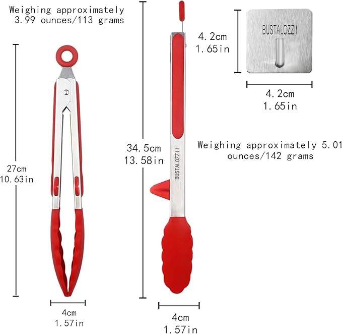 Kitchen Tongs with Silicone Tips 12-9Inch Stainless Steel Tongs for Cooking Heat Resistant Silicone Cooking Tongs Perfect for Grilling, Salad, and Canning,Link 2ps (red)