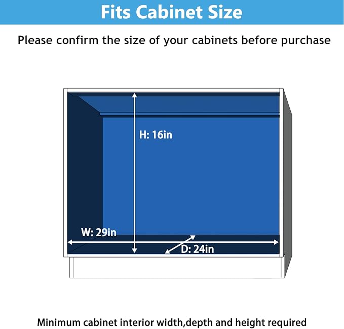 LOVMOR Individual Pull Out Cabinet Organizer, 2 Tier Slide Out Cabinet Drawers, Pots and Pans Organizer and Storage Pantry Shelf for Kitchen (28½" W x 21½" D)