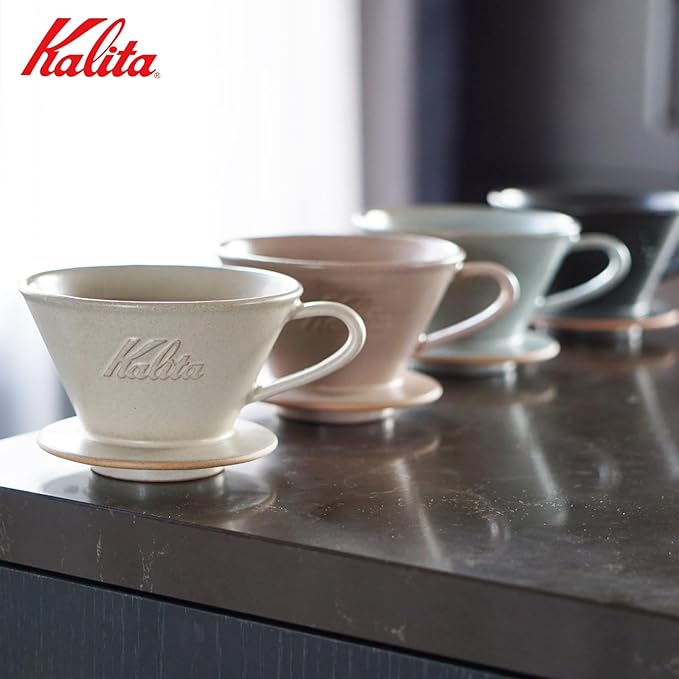 Carita Kalita Coffee Dripper Mino Ware High Heat Retention Pottery for 1 to 2 People, DACHI & KalitaMI 155, Sand Beige, #01101, Wave Series, Made in Japan, Drip Equipment, For One Person