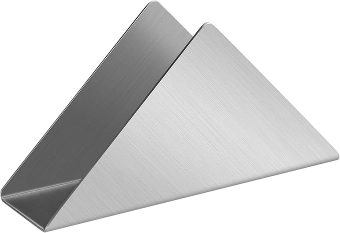Silver Stainless Steel304# Napkin Holder for Table,Metal Standing Tissue Dispenser Organizer for Kitchen Dining Table,Cocktail Picnic Bar Napkins Holder,Upright Metal Napkin Dispenser.1 Piece