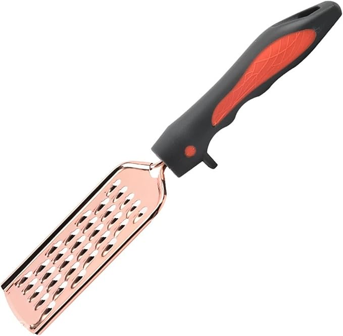 Professional Cheese Grater with Anti-Slide Handle, Rose Gold Stainless Steel Cheese Grater Handheld, Grater Hand Crank, Practical Kitchen Gadgets, Graters for Cheese, Chocolate, Spices (Medium Coarse)