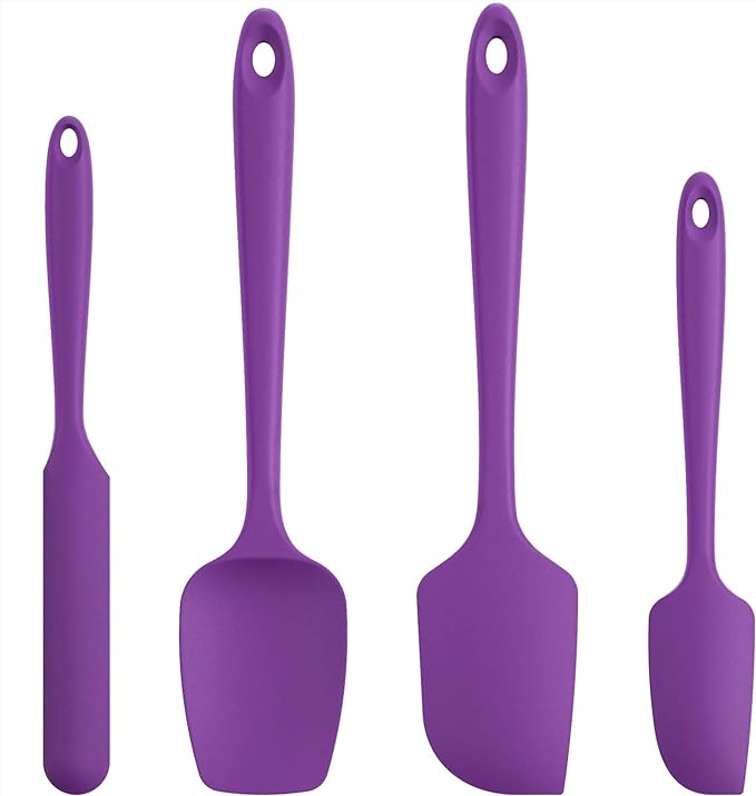 U-Taste Silicone Spatula Set with 600 Degrees Fahrenheit Heat Resistant (Purple)