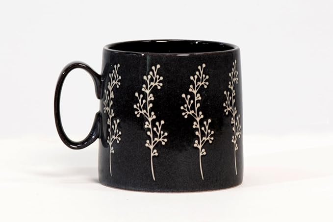 House Beautiful Versatile Classic Stoneware Mug Set - 20 oz, Set of 4 (Timeless Impressions)