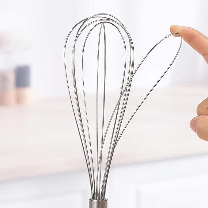 10-Inch Balloon Whisk (16 Pack), Classic Manual Kitchen Egg Beater, Handheld Stainless Steel Whisk for Cooking, Blending, Whisking, Beating and Stirring